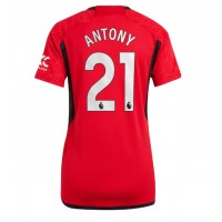 Fotballdrakt Dame Manchester United Antony #21 Hjemmedrakt 2023-24 Kortermet